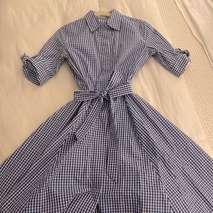 Calvin Klein blue checkered dress
